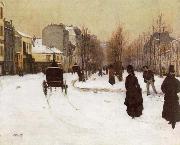 The Boulevard de Clichy Under Snow Norbert Goeneutte